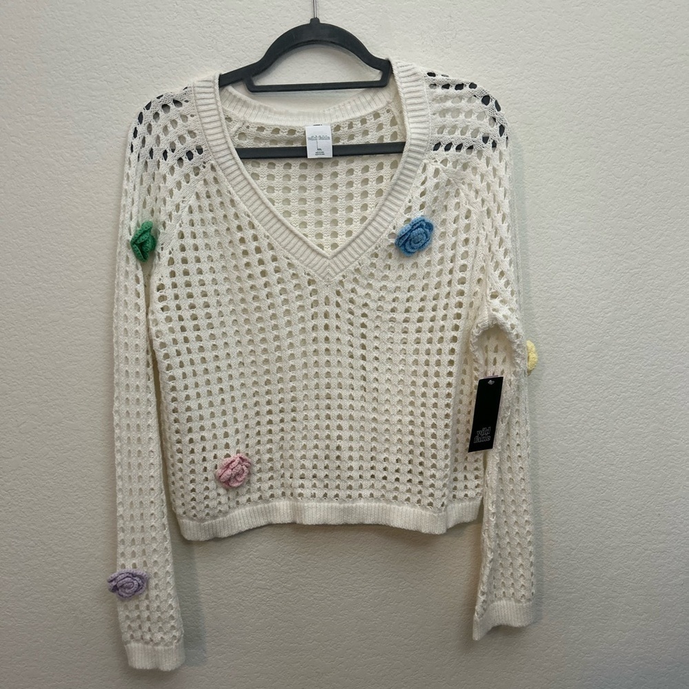 NWT Wild Fable XXL crochet cropped sweater